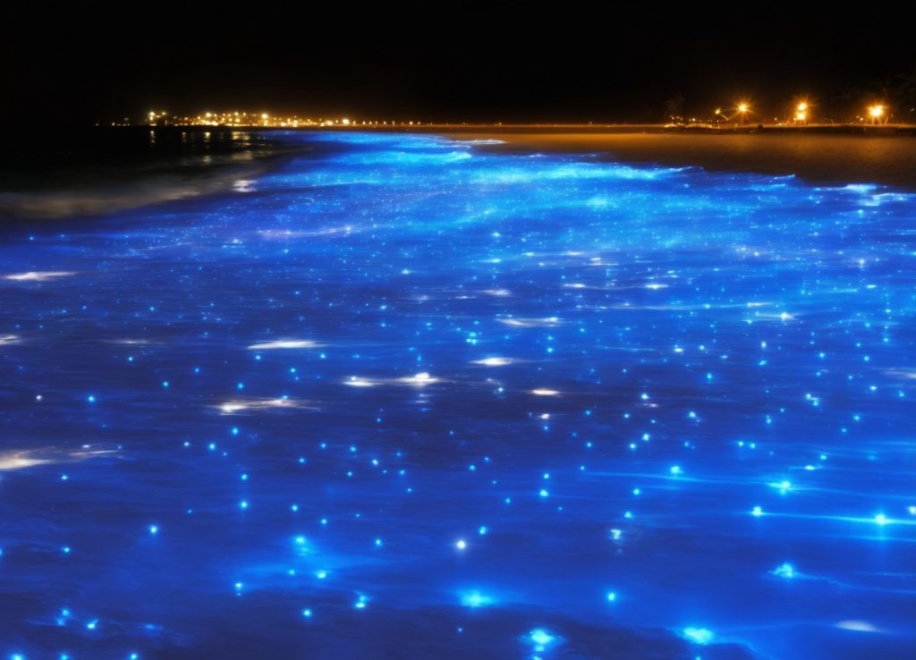 El fenómeno de las playas que se iluminan de noche: dónde y por qué ocurre